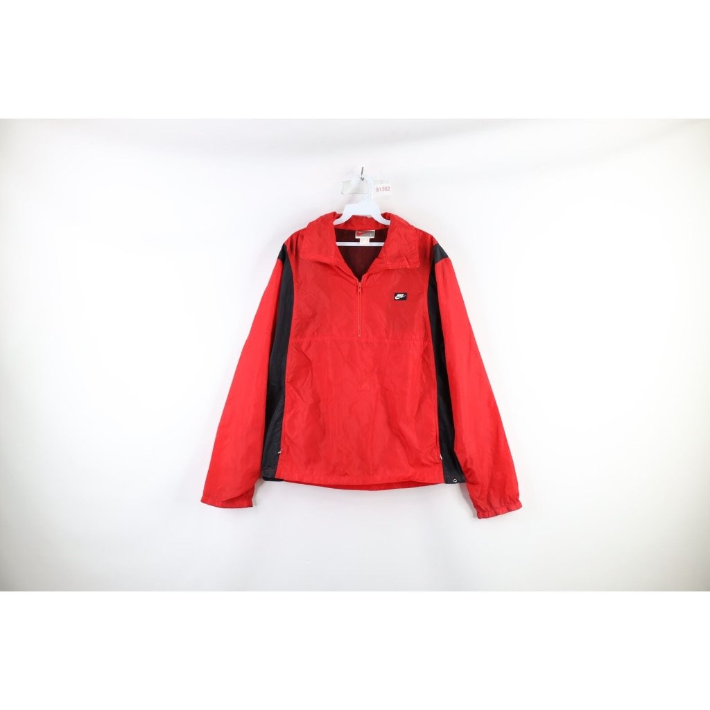 Vtg 90s Nike Mens Large Spell Out Box Logo Michael Jordan Pullover Jacket Bred